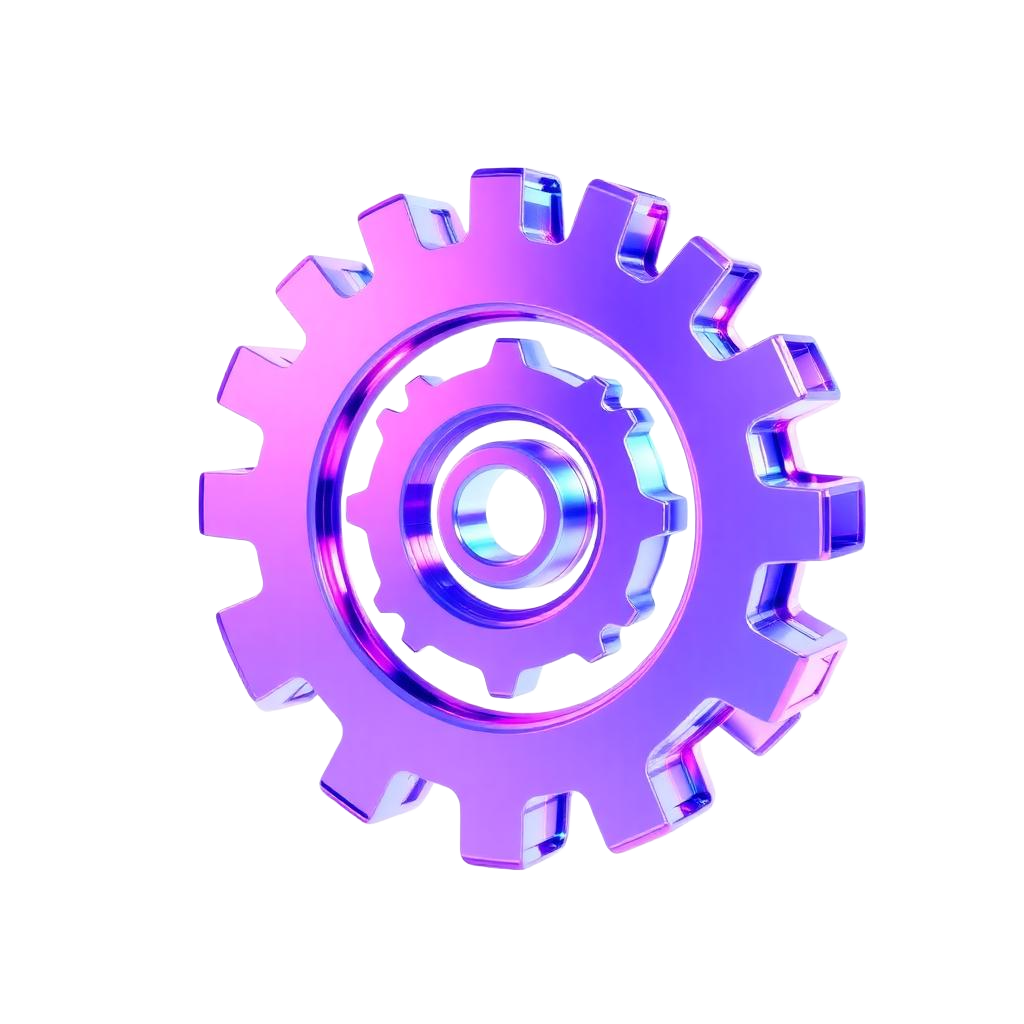 Glass illustration of an interlocking production gear